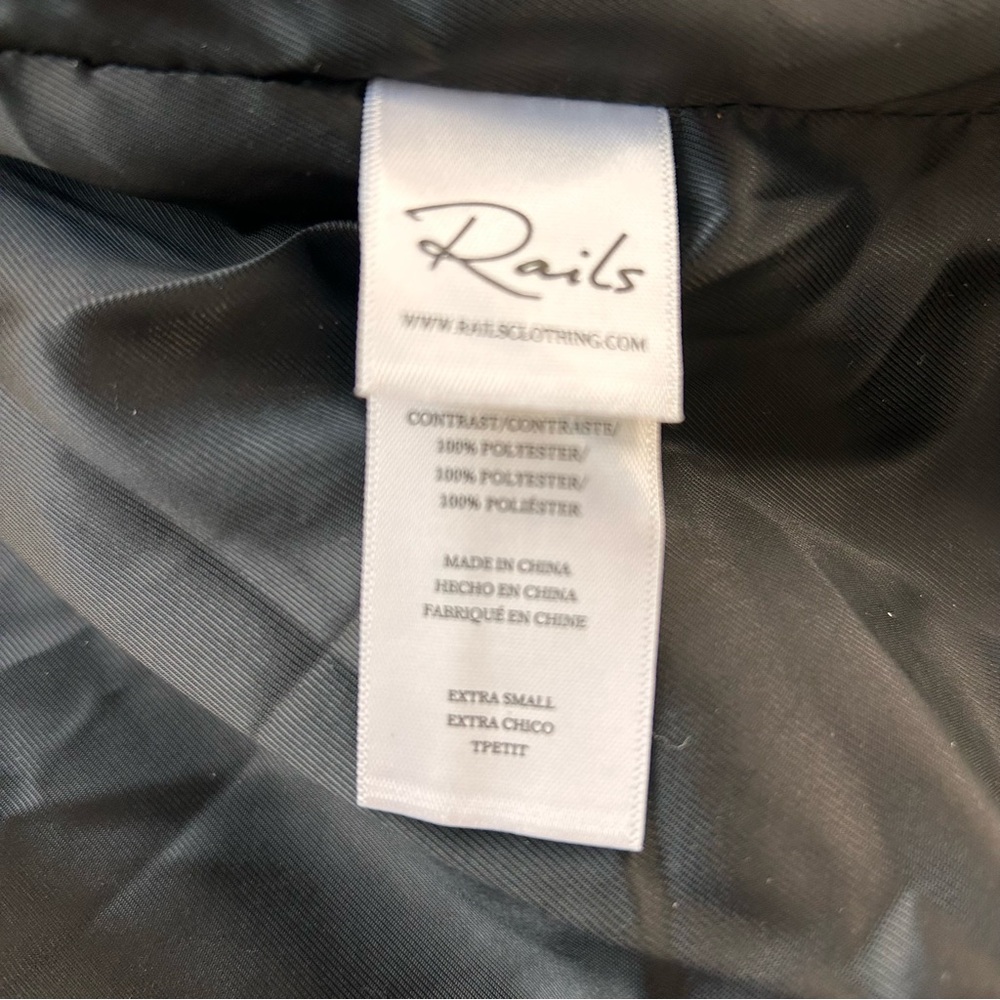 Rails Dean Fleece Teddy Jacket Size XS Ivory Leopard Mix - Picture 8 of 12